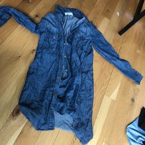 Men denim button up.